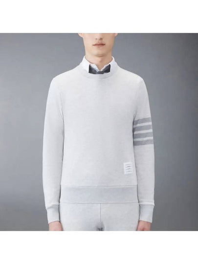 Classic Loopback Terry Tonal 4-Bar Relaxed Fit Crewneck Sweatshirt Pale Grey - THOM BROWNE - BALAAN 2