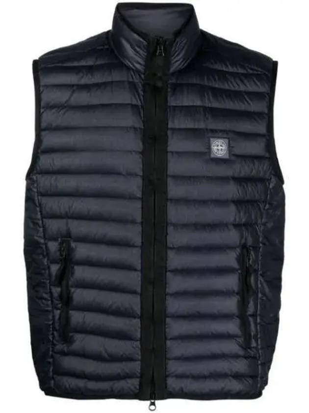 Men's Logo Patch Puffer Vest Navy - STONE ISLAND - BALAAN 2