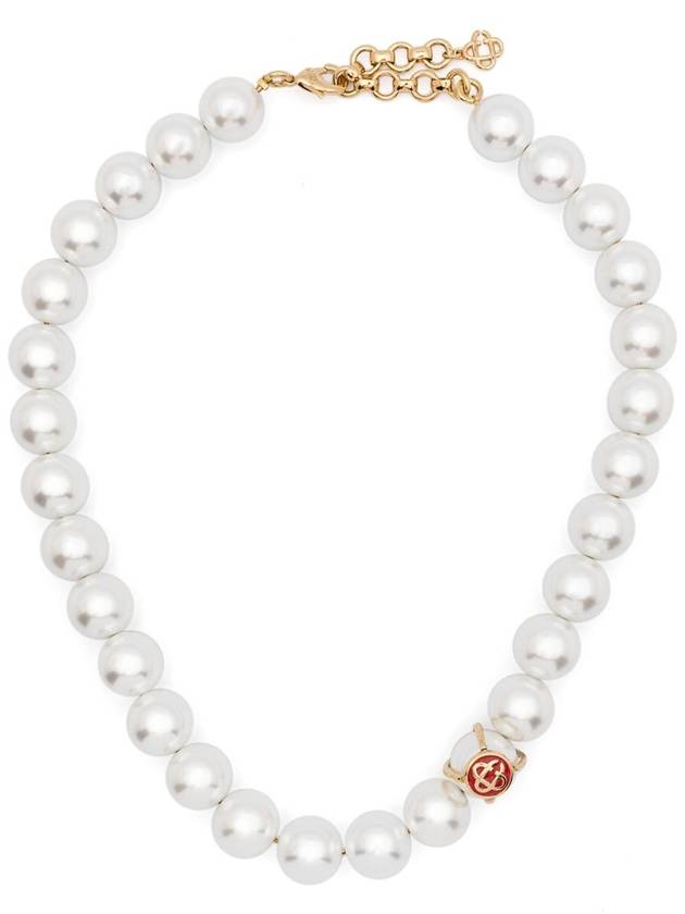 Casablanca Logo Pearl Necklace Accessories - CASABLANCA - BALAAN 1