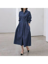 Malibu denim back banding pin tuck long dress - MONO AT.D - BALAAN 2