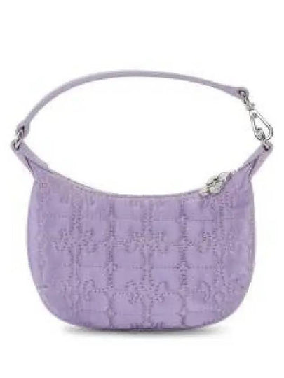 Butterfly Mini Flat Satin Pouch Shoulder Bag Light Lilac - GANNI - BALAAN 2