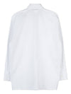 Women's Triangle Logo Poplin Long Sleeve Shirt White - PRADA - BALAAN 3