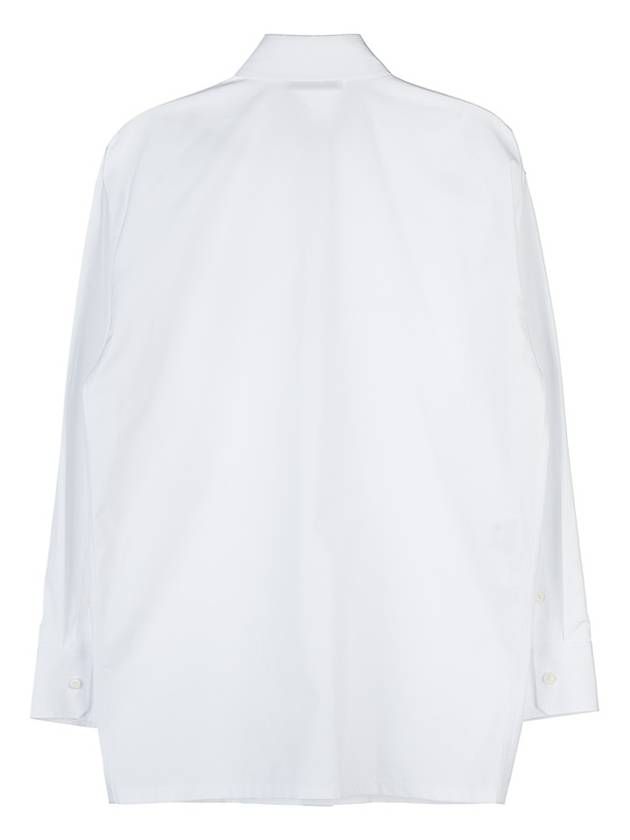 Women's Triangle Logo Poplin Long Sleeve Shirt White - PRADA - BALAAN 3