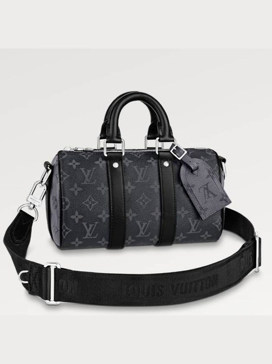 Keepall Bandouliere 25 Monogram Eclipse Cross Bag Black - LOUIS VUITTON - BALAAN 2