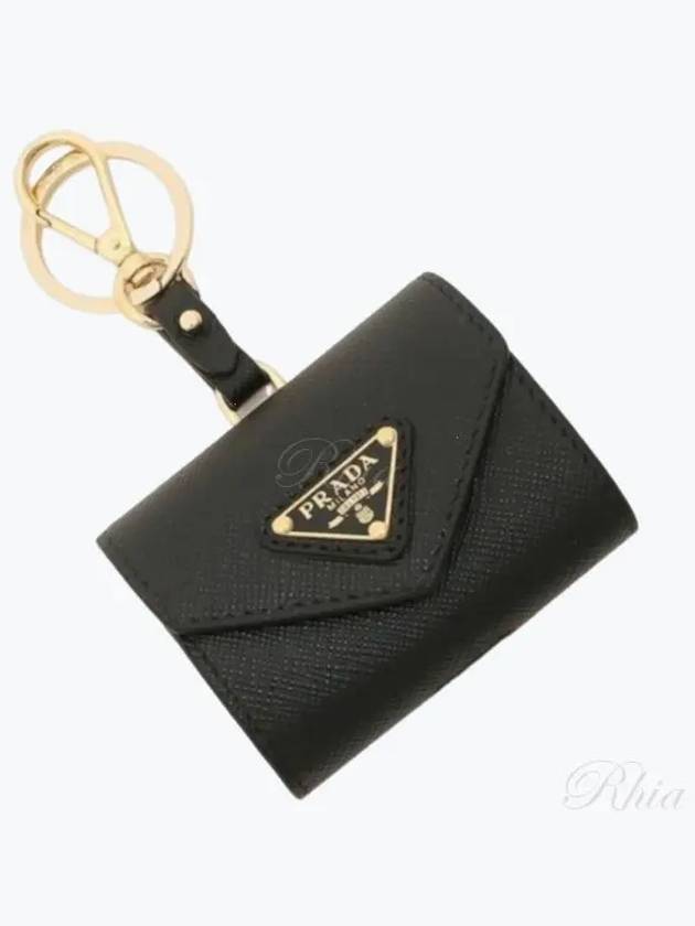 Triangle Logo Saffiano Airpod Pro Case Black - PRADA - BALAAN 2