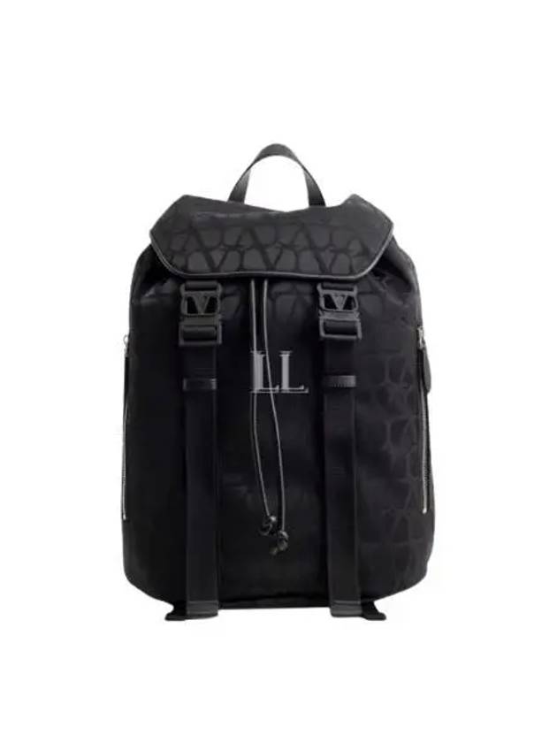 Toile Iconographe String Backpack Black - VALENTINO - BALAAN 2