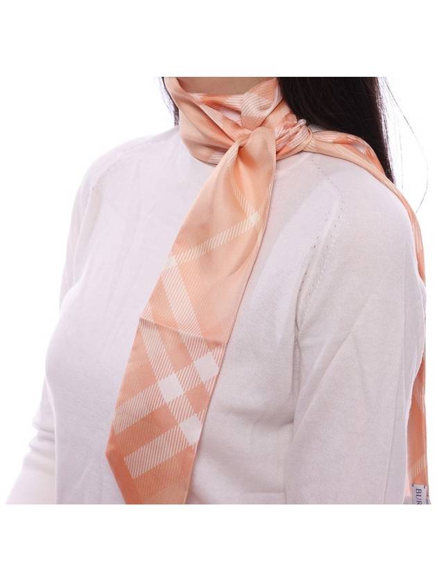 Check Skinny Silk Scarf Pink - BURBERRY - BALAAN 6