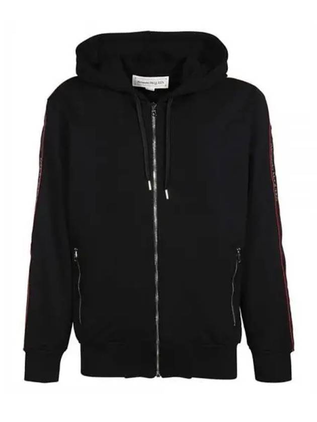 Logo Tab Zip-Up Hoodie Black - ALEXANDER MCQUEEN - BALAAN 2