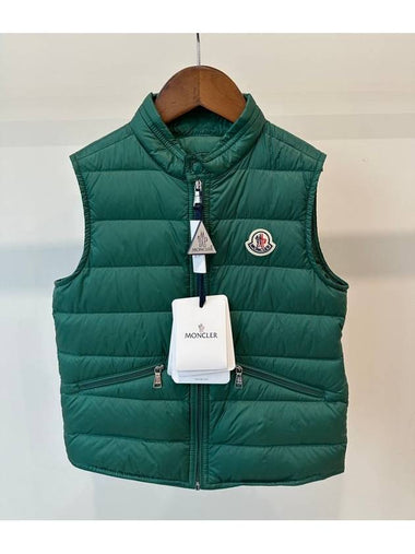 Kids GUI Lightweight Padded Vest Green Boys 8 10A - MONCLER - BALAAN 1