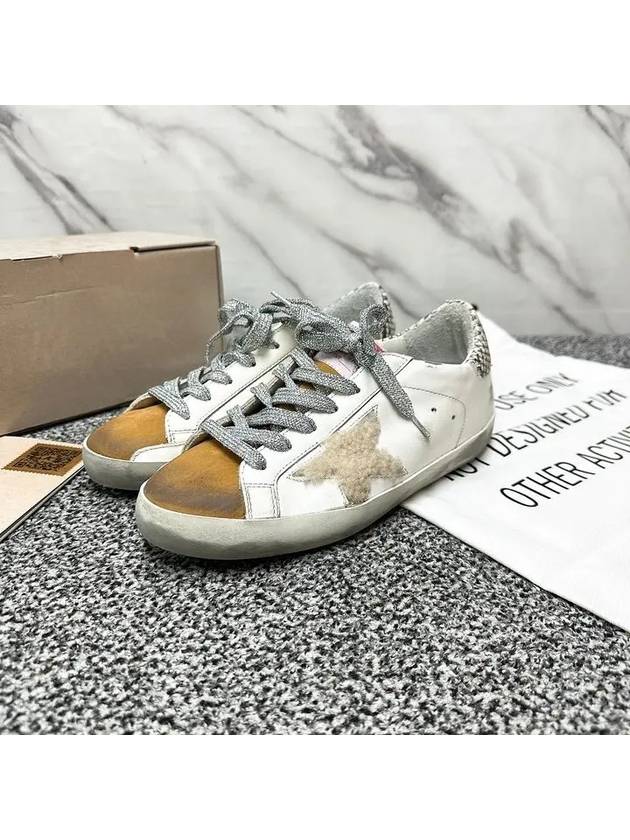 Shearling Superstar Snake Tab Low Top Sneakers White - GOLDEN GOOSE - BALAAN 2