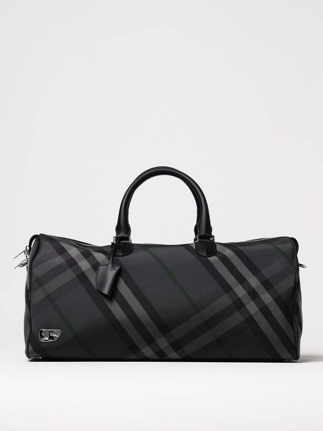 Grid Check Duffel Bag Charcoal - BURBERRY - BALAAN 2