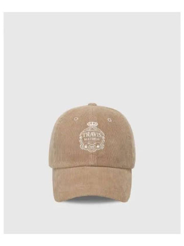 TRAVISMATHEW Unisex Emblem Ball Cap Corduroy Beige - TRAVIS SCOTT - BALAAN 1