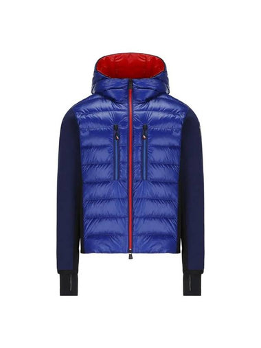 Grenoble Logo Patch Zip-Up Padded Cardigan Navy - MONCLER - BALAAN 1