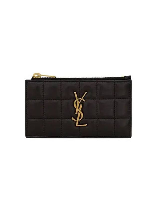 Cassandra Matelasse Leather Card Wallet Black - SAINT LAURENT - BALAAN 2