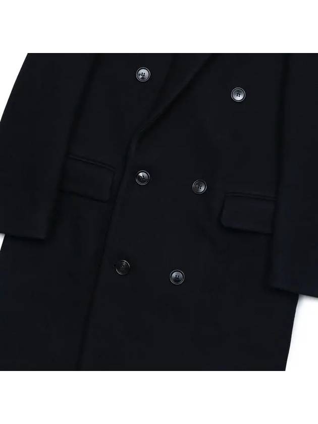 Breasted Wool Double Coat Black - AMI - BALAAN 5