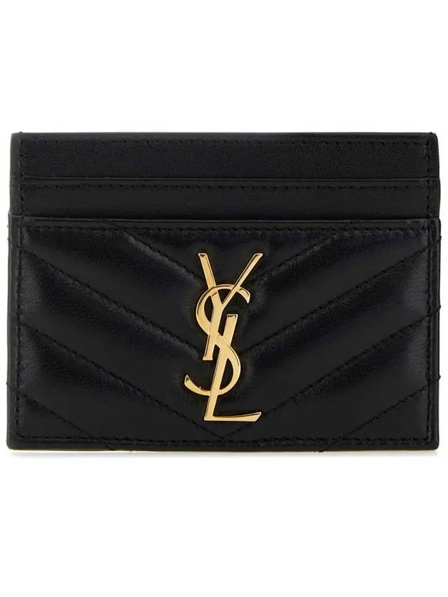 Cassandre Matelasse Lambskin Card Wallet Black - SAINT LAURENT - BALAAN 4