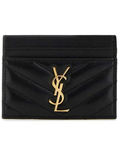 Cassandre Matelasse Lambskin Card Wallet Black - SAINT LAURENT - BALAAN 2