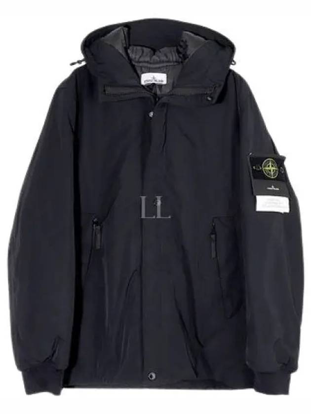 Logo Wappen Patch Hooded Jacket Black - STONE ISLAND - BALAAN 2