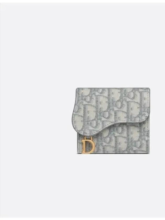 Saddle Oblique Jacquard Lotus Wallet Grey - DIOR - BALAAN 2