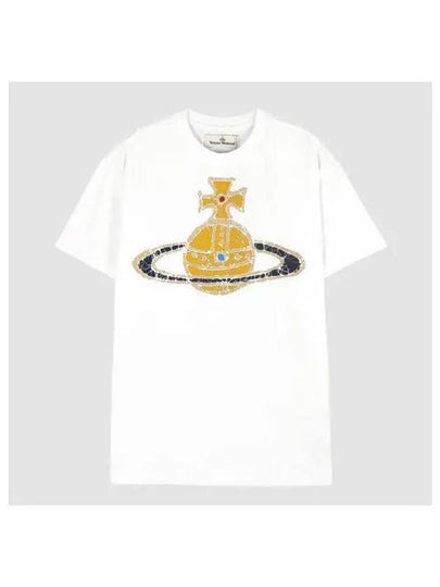 Women's Print Logo Short Sleeve T-Shirt White - VIVIENNE WESTWOOD - BALAAN 2