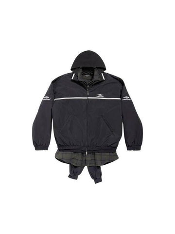 3B Sports Icon Layered Track Jacket Black - BALENCIAGA - BALAAN 1