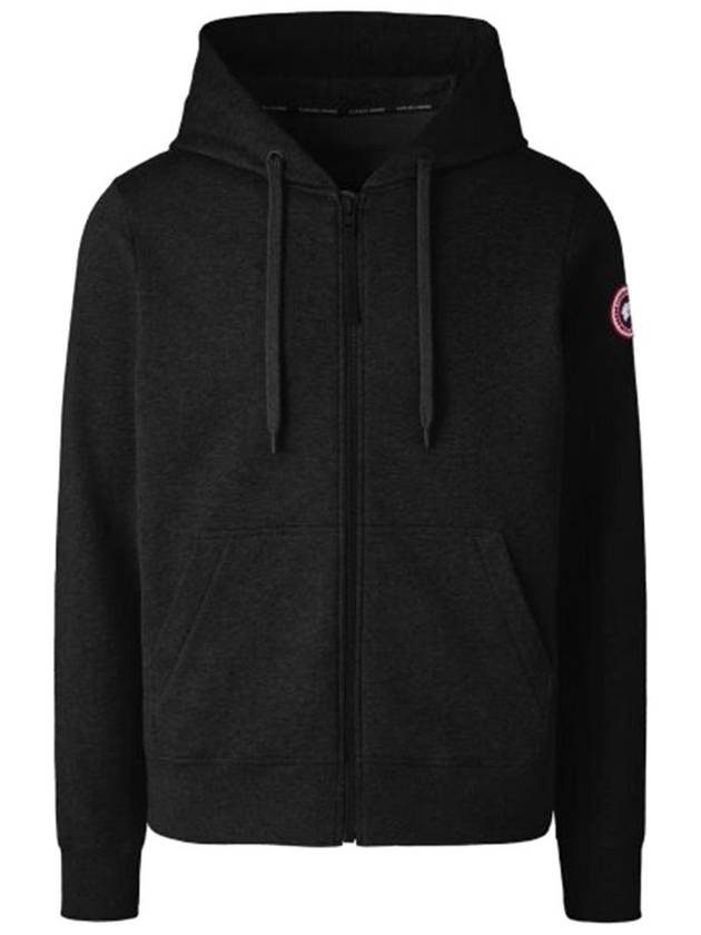 Logo Patch Zip Up Hoodie Black - CANADA GOOSE - BALAAN 2