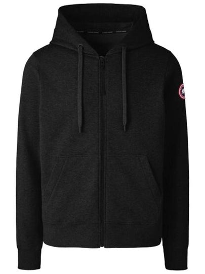 Logo Patch Zip Up Hoodie Black - CANADA GOOSE - BALAAN 2