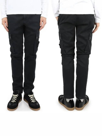 Compass Badge Cargo Straight Pants Black - STONE ISLAND - BALAAN 2