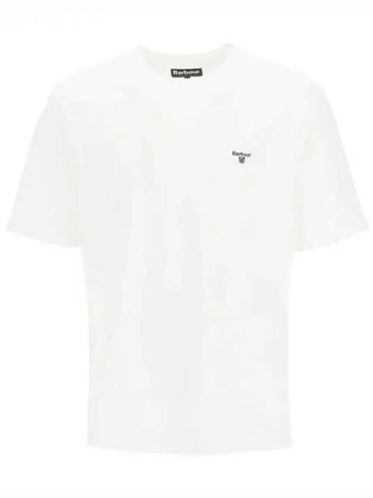 Embroidered Logo Round Neck Short Sleeve T-shirt White - BARBOUR - BALAAN 2