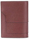 Saffiano Logo Half Wallet Burgundy - MARNI - BALAAN 4