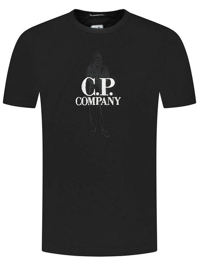 Logo Short Sleeve T-Shirt Black - CP COMPANY - BALAAN 2