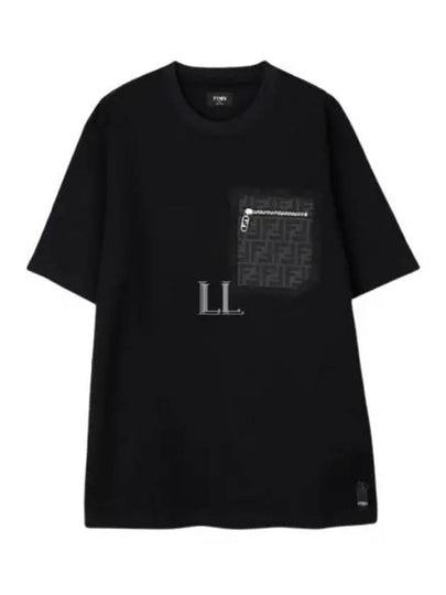 FF Logo Pocket Short Sleeve T-Shirt Black - FENDI - BALAAN 2