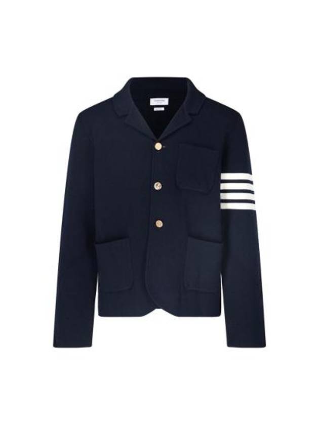 4 Bar Knit Blazer Jacket Navy - THOM BROWNE - BALAAN 2