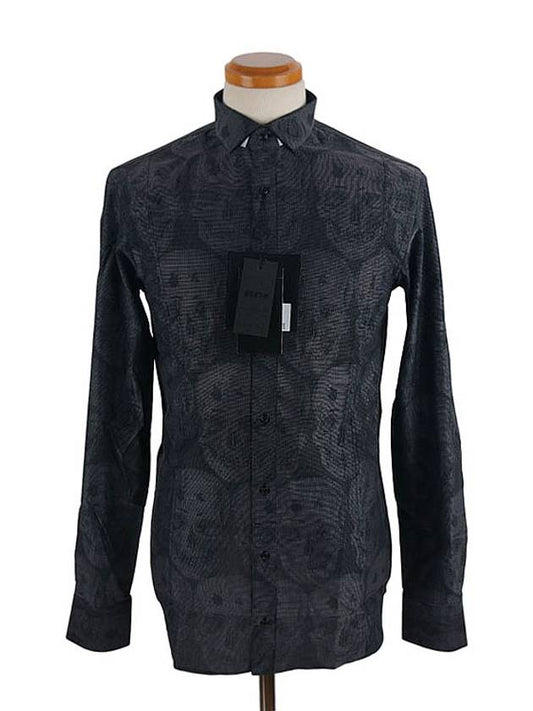 Skull Long Sleeve Shirt Dark Blue - PHILIPP PLEIN - BALAAN 2