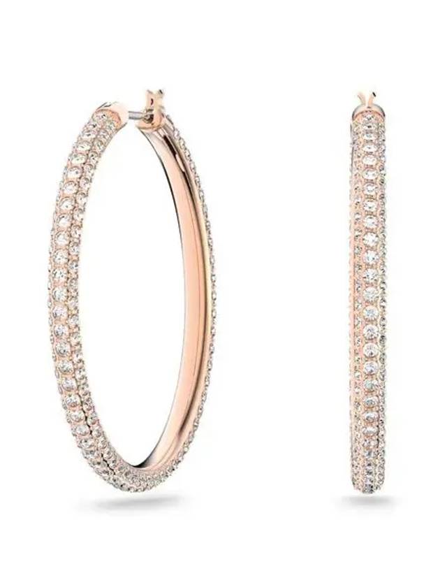 Dextera Crystal Large Hoop Earrings Rose Gold - SWAROVSKI - BALAAN 2