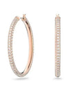 Dextera Crystal Large Hoop Earrings Rose Gold - SWAROVSKI - BALAAN 3