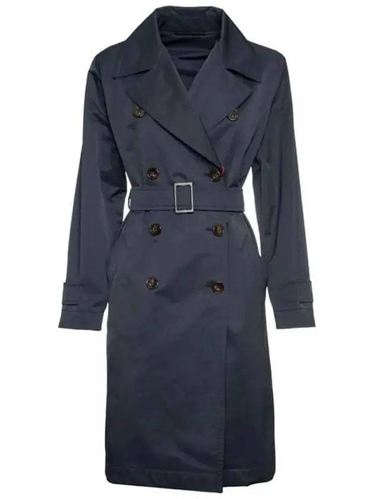 Radio Trench Coat Navy - MAX MARA - BALAAN 1