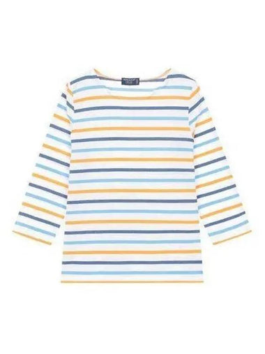 Women s Galati Multi Stripe Long Sleeve T Shirt 8963 - SAINT JAMES - BALAAN 1