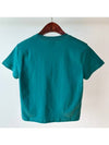 Women's Slim Crop Short Sleeve T-Shirt Green - STUSSY - BALAAN 3