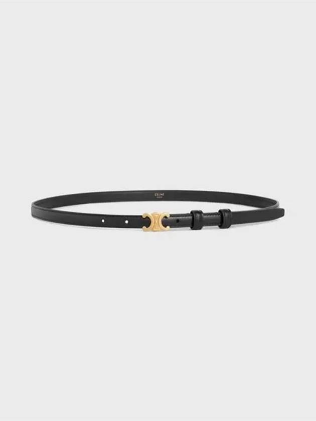 Teen Triomphe Belt In Taurillon Leather Black - CELINE - BALAAN 3