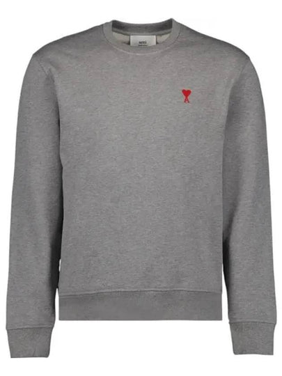 Small Heart Logo Sweatshirt Grey - AMI - BALAAN 2