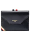 Envelope Enamel Card Wallet Black - THOM BROWNE - BALAAN.