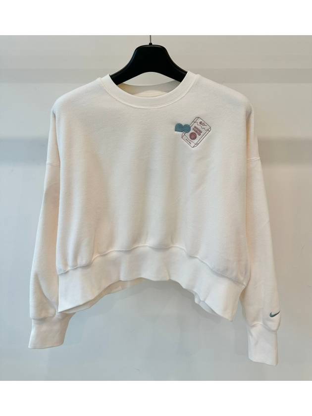 Naomi Osaka Phoenix Fleece Oversized Crew Neck Sweatshirt Pale Ivory - NIKE - BALAAN 2