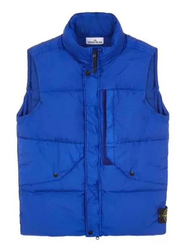 Wappen Patch High Neck Padding Vest Royal Blue - STONE ISLAND - BALAAN 2