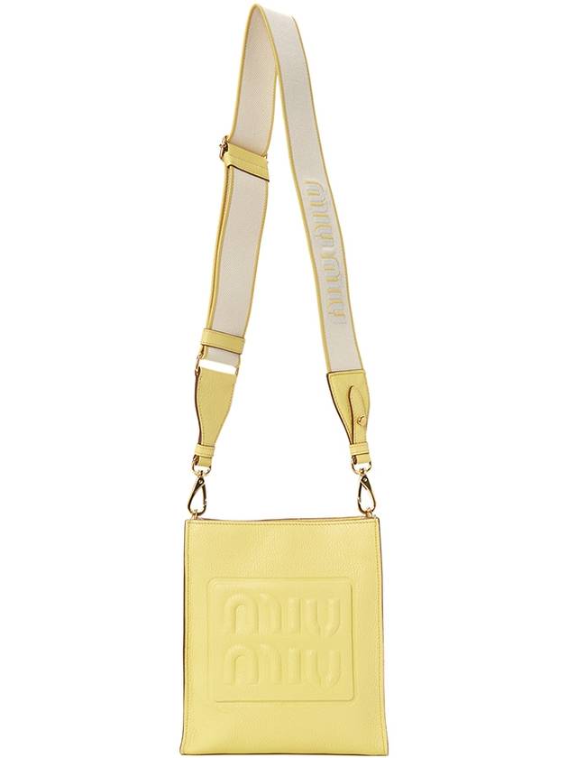 Madras Leather Shoulder Bag Lemon Yellow - MIU MIU - BALAAN 8