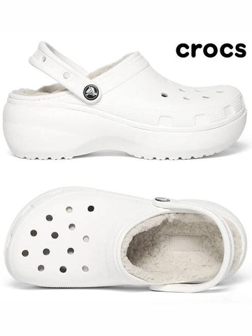 Classic Platform Lined Clog Women White 207938 100 - CROCS - BALAAN 1