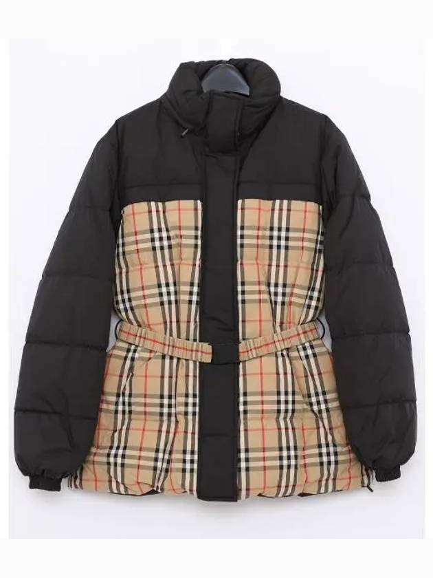 Check Reversible Down Padding Beige Black - BURBERRY - BALAAN 2