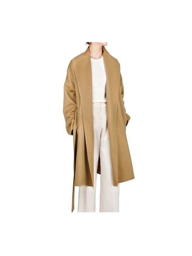 Belted Wool Cashmere Single Coat Camel - LOEWE - BALAAN 1