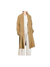 Belted Wool Cashmere Single Coat Camel - LOEWE - BALAAN 1