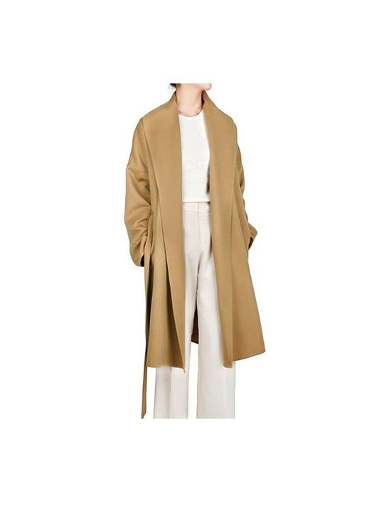 Belted Wool Cashmere Single Coat Camel - LOEWE - BALAAN 2